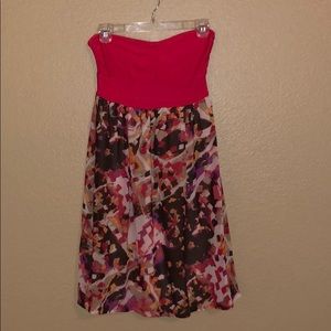 Strapless Pink and Brown Dress
